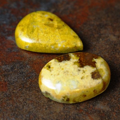 Green Opal cabochons