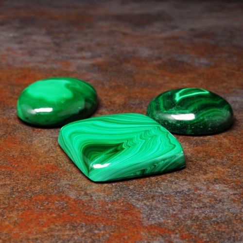 Mixed shaped Malachite Cabochons