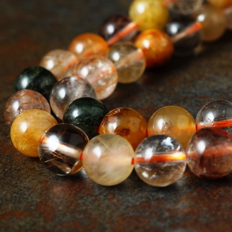 Mixed Rutile Quartz beads