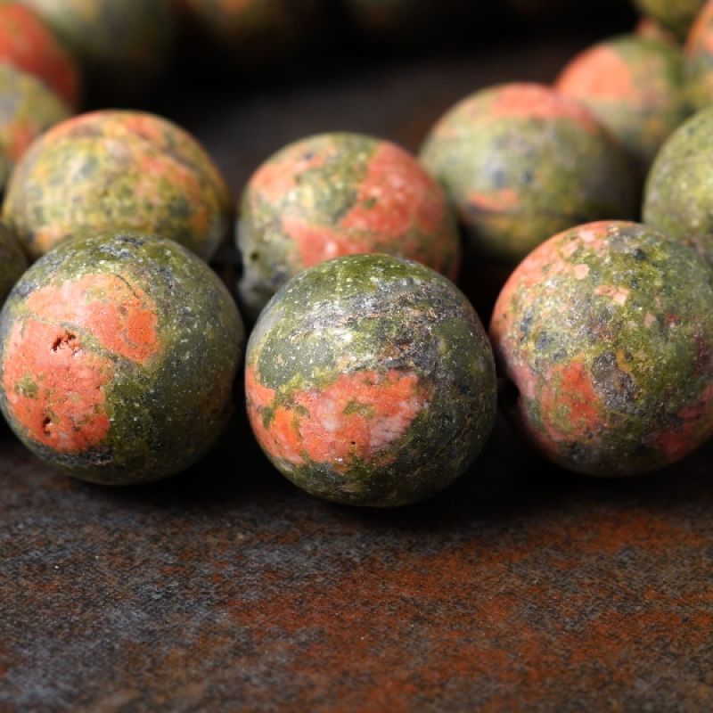 Matte Unakite beads