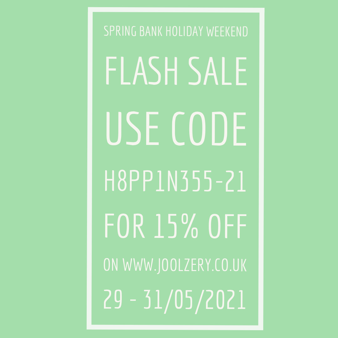 Joolzery May Spring Bank Holiday Weekend Sales Voucher