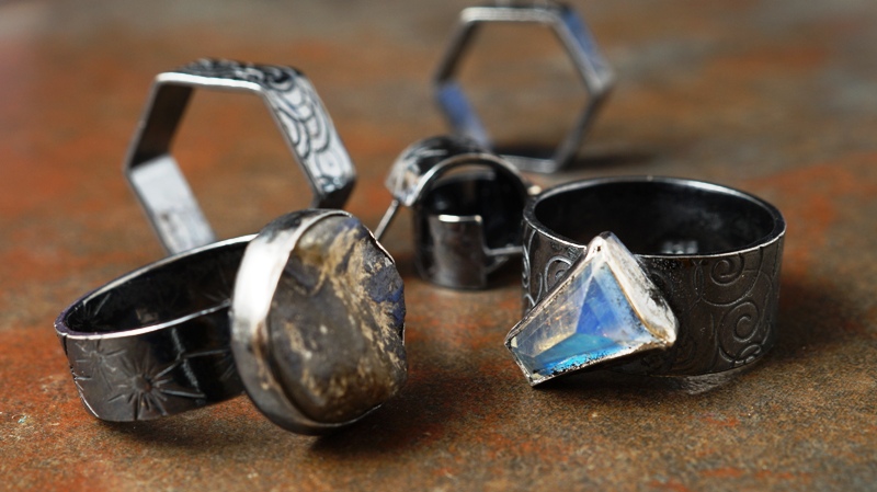 Handcrafted oxidised sterling silver healing crystal jewellery