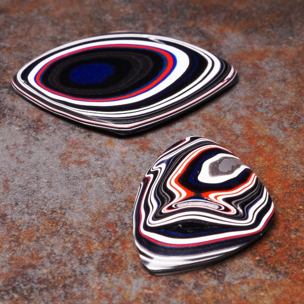 Mixed shape Fordite cabochons