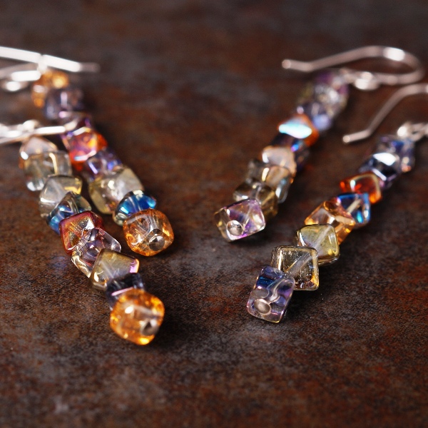 Handmade sterling silver mystic quartz earring collection