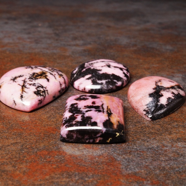 Mixed Shapes Rhodonite Cabochons