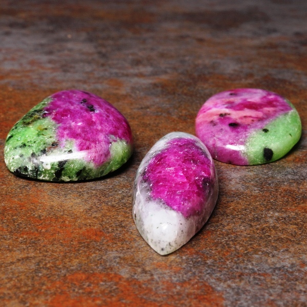 Mixed Shapes Ruby Ziolite Cabochons