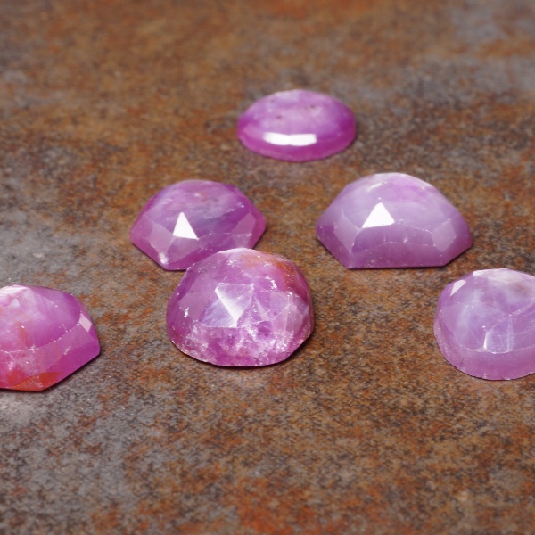 Hexagonal Ruby Cabochons