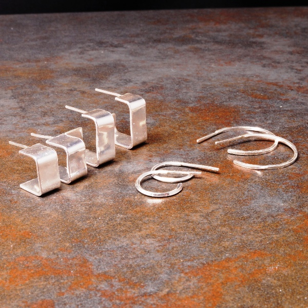 Handmase syerling silver hoop earrings