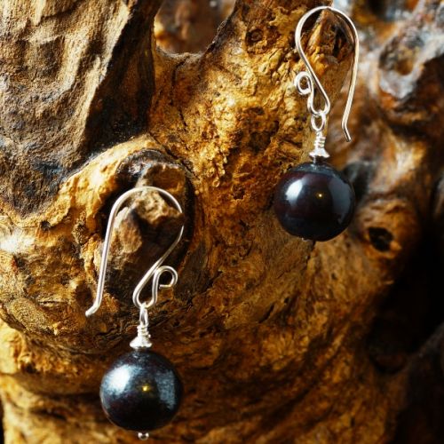 Handmade sterling silver Ancestralite earrings