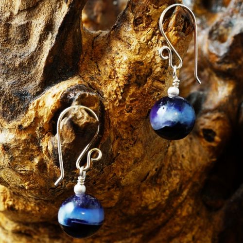 Handmade sterling silver Blue Fluorite Earrings