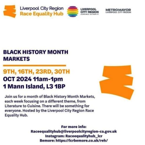 LCR Race Equality Hub BHM Markets flyer