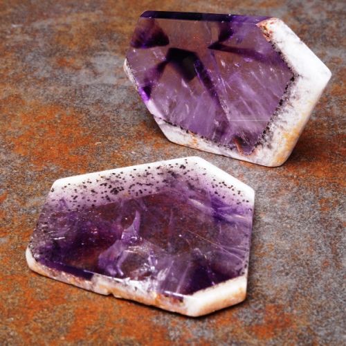 Hexagonal Amethyst Cabochons