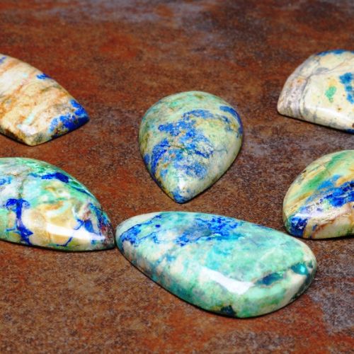 Mixed Shapes Azurite Cabochons