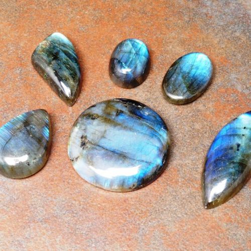 Mixed Shapes Blue Labradorite Cabochons