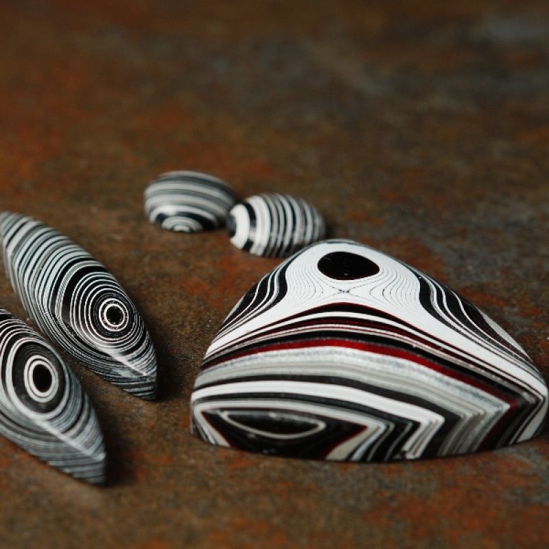 Geometric Shaped Fordite Cabochons