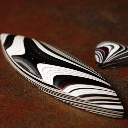 Marquise and Trillion Fordite Cabochons