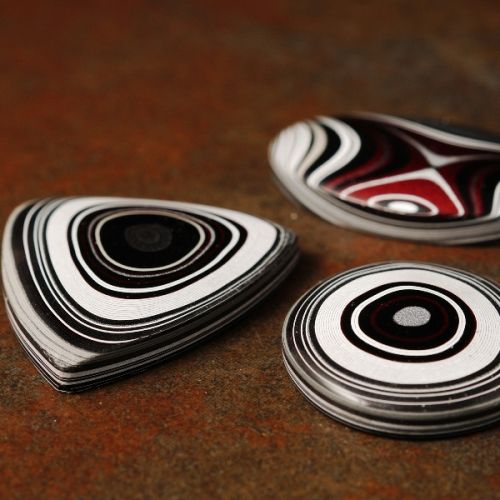 Trillion Round and Oval Fordite Cabochons