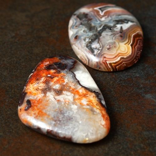 Mixed Shaped Lace Agate Cabochons