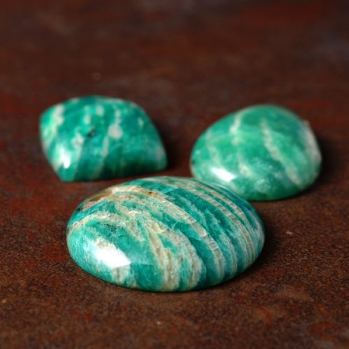 Mixed Shapes Graphic Amazonite Cabochons