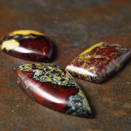 Mixed Shaped Dragons Blood Jasper Cabochons