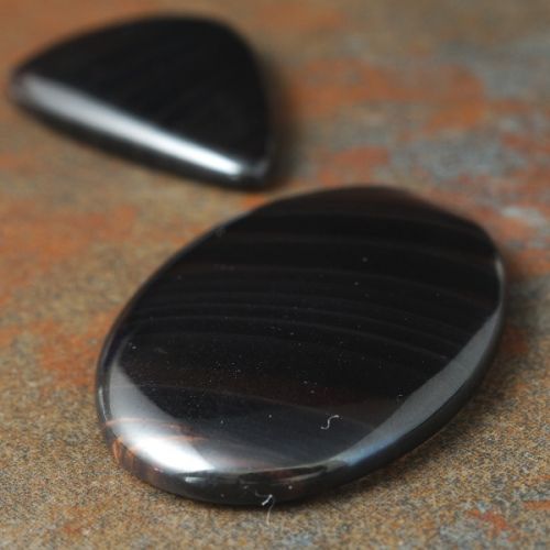 Mixed shaped Midnight Lace Obsidian cabochons