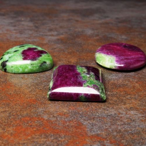 Mixed Shape Ruby Zoisite cabochons