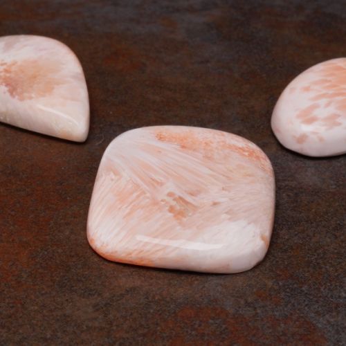 Mixed Shapes Orange Scolecite Cabochons