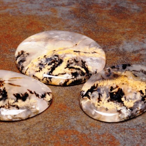 Mixed Shapes Tiger Dendritic Agate Cabochons