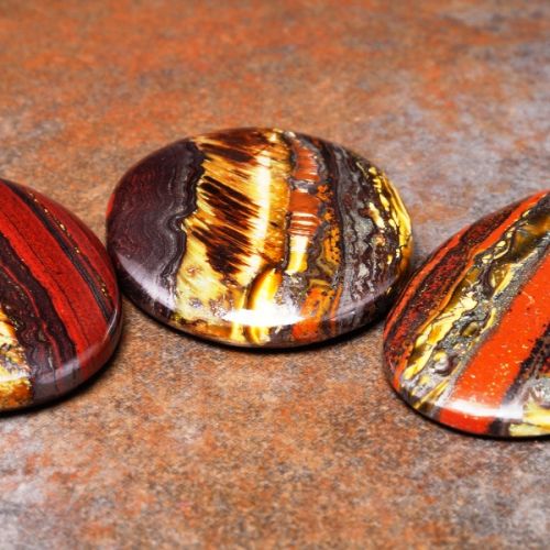 Oval Tiger Iron Cabochons