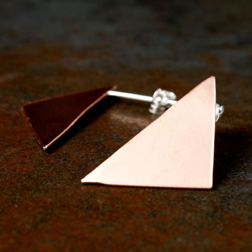 Handcrafted Asymmetric Copper Studs