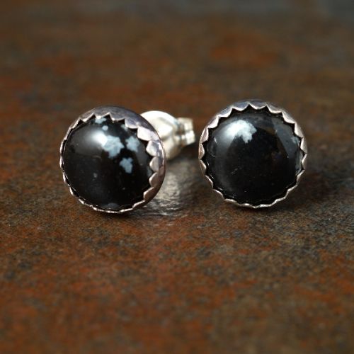 Obsidian stud sale earrings