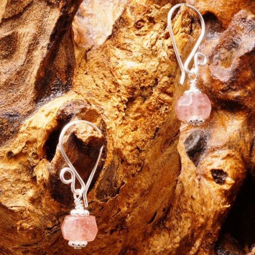 Handmade sterling silver Pink Tourmaline Earrings